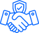 Händeschütteln und Schild als Icon