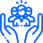 Menschen und schützende Hände als Icon